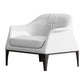 Living Room Mid-century Modern Accent Armchair Solid Color Arm Chair White Genuine Leather 1 Piece Clearhalo 'Accent Chairs' 'accent_chairs' 'Chairs & Seating' 'furn' 'furn_accent_chairs' 'Furniture' 'Living Room Furniture' 6478598