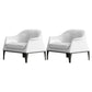 Living Room Mid-century Modern Accent Armchair Solid Color Arm Chair White Genuine Leather 2 Piece Set Clearhalo 'Accent Chairs' 'accent_chairs' 'Chairs & Seating' 'furn' 'furn_accent_chairs' 'Furniture' 'Living Room Furniture' 6478599
