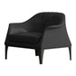 Living Room Mid-century Modern Accent Armchair Solid Color Arm Chair Black Genuine Leather 1 Piece Clearhalo 'Accent Chairs' 'accent_chairs' 'Chairs & Seating' 'furn' 'furn_accent_chairs' 'Furniture' 'Living Room Furniture' 6478601
