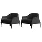 Living Room Mid-century Modern Accent Armchair Solid Color Arm Chair Black Genuine Leather 2 Piece Set Clearhalo 'Accent Chairs' 'accent_chairs' 'Chairs & Seating' 'furn' 'furn_accent_chairs' 'Furniture' 'Living Room Furniture' 6478603
