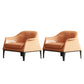 Living Room Mid-century Modern Accent Armchair Solid Color Arm Chair Orange Genuine Leather 2 Piece Set Clearhalo 'Accent Chairs' 'accent_chairs' 'Chairs & Seating' 'furn' 'furn_accent_chairs' 'Furniture' 'Living Room Furniture' 6478607