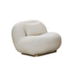 Fixed Back Round Accent Chair Solid Color Modern Lounge Chair White Velvet 1 Piece Clearhalo 'Accent Chairs' 'accent_chairs' 'Chairs & Seating' 'furn' 'furn_accent_chairs' 'Furniture' 'Living Room Furniture' 6478610