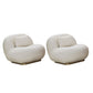 Fixed Back Round Accent Chair Solid Color Modern Lounge Chair White Velvet 2 Piece Set Clearhalo 'Accent Chairs' 'accent_chairs' 'Chairs & Seating' 'furn' 'furn_accent_chairs' 'Furniture' 'Living Room Furniture' 6478612