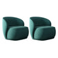 Fixed Back Round Accent Chair Solid Color Modern Lounge Chair Green Velvet 2 Piece Set Clearhalo 'Accent Chairs' 'accent_chairs' 'Chairs & Seating' 'furn' 'furn_accent_chairs' 'Furniture' 'Living Room Furniture' 6478615