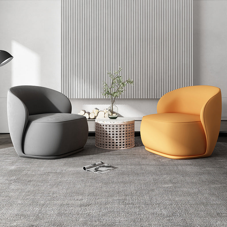 Fixed Back Round Accent Chair Solid Color Modern Lounge Chair Clearhalo 'Accent Chairs' 'accent_chairs' 'Chairs & Seating' 'furn' 'furn_accent_chairs' 'Furniture' 'Living Room Furniture' 6478616