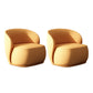 Fixed Back Round Accent Chair Solid Color Modern Lounge Chair Yellow Velvet 2 Piece Set Clearhalo 'Accent Chairs' 'accent_chairs' 'Chairs & Seating' 'furn' 'furn_accent_chairs' 'Furniture' 'Living Room Furniture' 6478617