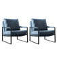 Solid Color Mid-century Modern Armchair Sled Arm Chair for Living Room Blue 2 Piece Set Clearhalo 'Accent Chairs' 'accent_chairs' 'Chairs & Seating' 'furn' 'furn_accent_chairs' 'Furniture' 'Living Room Furniture' 6478627