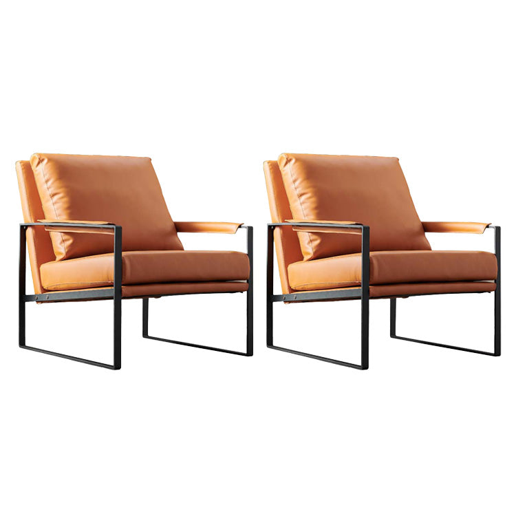 Solid Color Mid-century Modern Armchair Sled Arm Chair for Living Room Orange 2 Piece Set Clearhalo 'Accent Chairs' 'accent_chairs' 'Chairs & Seating' 'furn' 'furn_accent_chairs' 'Furniture' 'Living Room Furniture' 6478629