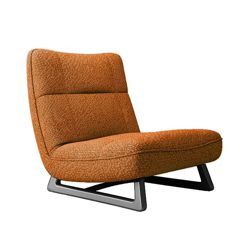 Fixed Back Sled Slipper Chair Solid Color Mid-century Modern Lounge Chair Orange Cotton and Linen 1 Piece Clearhalo 'Accent Chairs' 'accent_chairs' 'Chairs & Seating' 'furn' 'furn_accent_chairs' 'Furniture' 'Living Room Furniture' 6478640