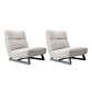 Fixed Back Sled Slipper Chair Solid Color Mid-century Modern Lounge Chair Off-White Cotton and Linen 2 Piece Set Clearhalo 'Accent Chairs' 'accent_chairs' 'Chairs & Seating' 'furn' 'furn_accent_chairs' 'Furniture' 'Living Room Furniture' 6478645