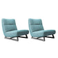 Fixed Back Sled Slipper Chair Solid Color Mid-century Modern Lounge Chair Sky Blue Cotton and Linen 2 Piece Set Clearhalo 'Accent Chairs' 'accent_chairs' 'Chairs & Seating' 'furn' 'furn_accent_chairs' 'Furniture' 'Living Room Furniture' 6478659