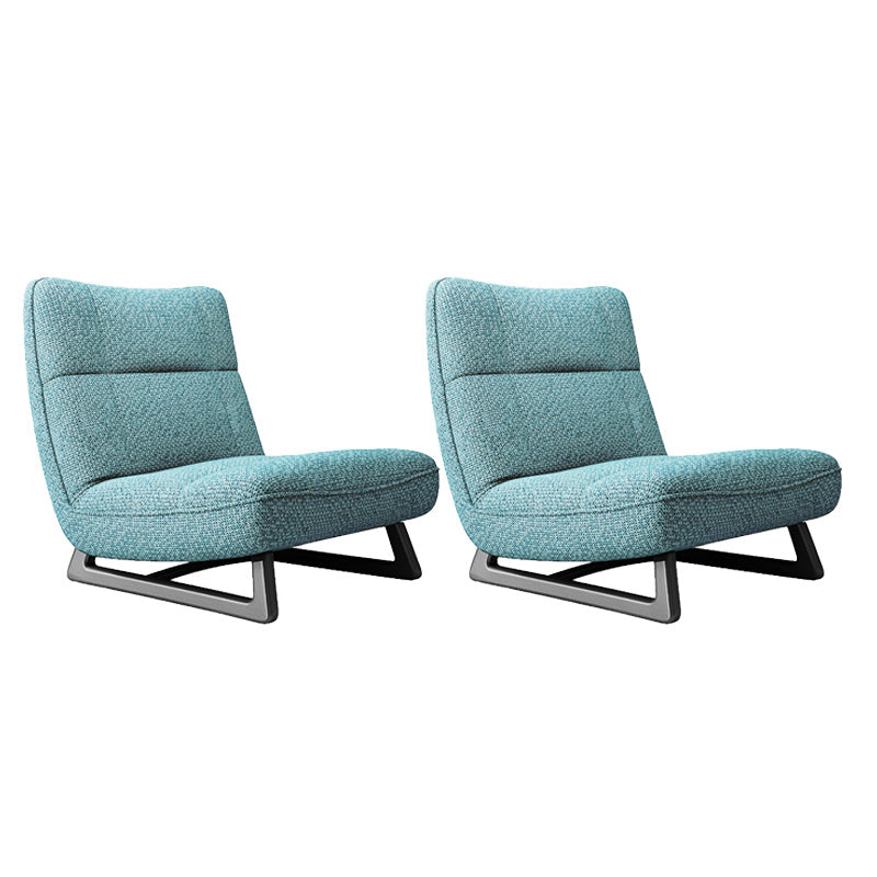 Fixed Back Sled Slipper Chair Solid Color Mid-century Modern Lounge Chair Sky Blue Cotton and Linen 2 Piece Set Clearhalo 'Accent Chairs' 'accent_chairs' 'Chairs & Seating' 'furn' 'furn_accent_chairs' 'Furniture' 'Living Room Furniture' 6478659