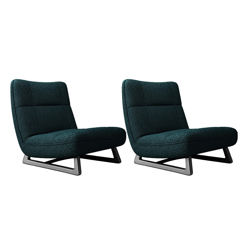 Fixed Back Sled Slipper Chair Solid Color Mid-century Modern Lounge Chair Blackish Green Cotton and Linen 2 Piece Set Clearhalo 'Accent Chairs' 'accent_chairs' 'Chairs & Seating' 'furn' 'furn_accent_chairs' 'Furniture' 'Living Room Furniture' 6478660