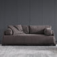 Leather Sofa Stationary Settee Solid Color Modern Sofa for Living Room
