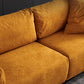 Leather Sofa Stationary Settee Solid Color Modern Sofa for Living Room