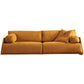 Leather Sofa Stationary Settee Solid Color Modern Sofa for Living Room