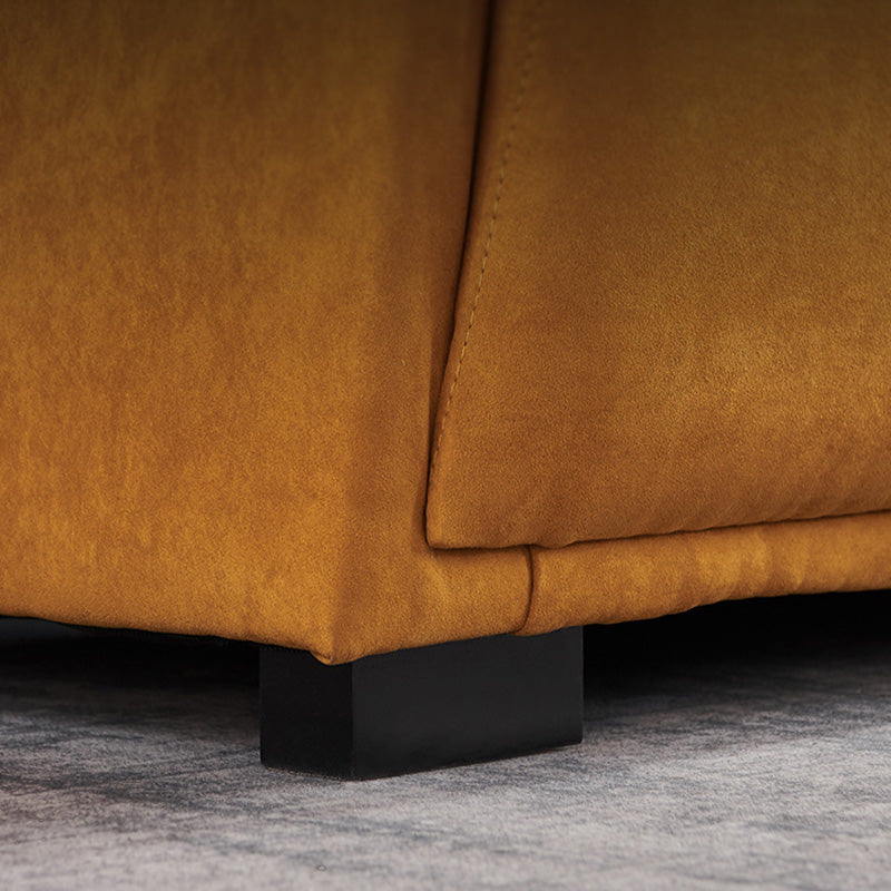 Leather Sofa Stationary Settee Solid Color Modern Sofa for Living Room