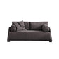 Leather Sofa Stationary Settee Solid Color Modern Sofa for Living Room