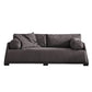 Leather Sofa Stationary Settee Solid Color Modern Sofa for Living Room