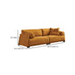 Leather Sofa Stationary Settee Solid Color Modern Sofa for Living Room