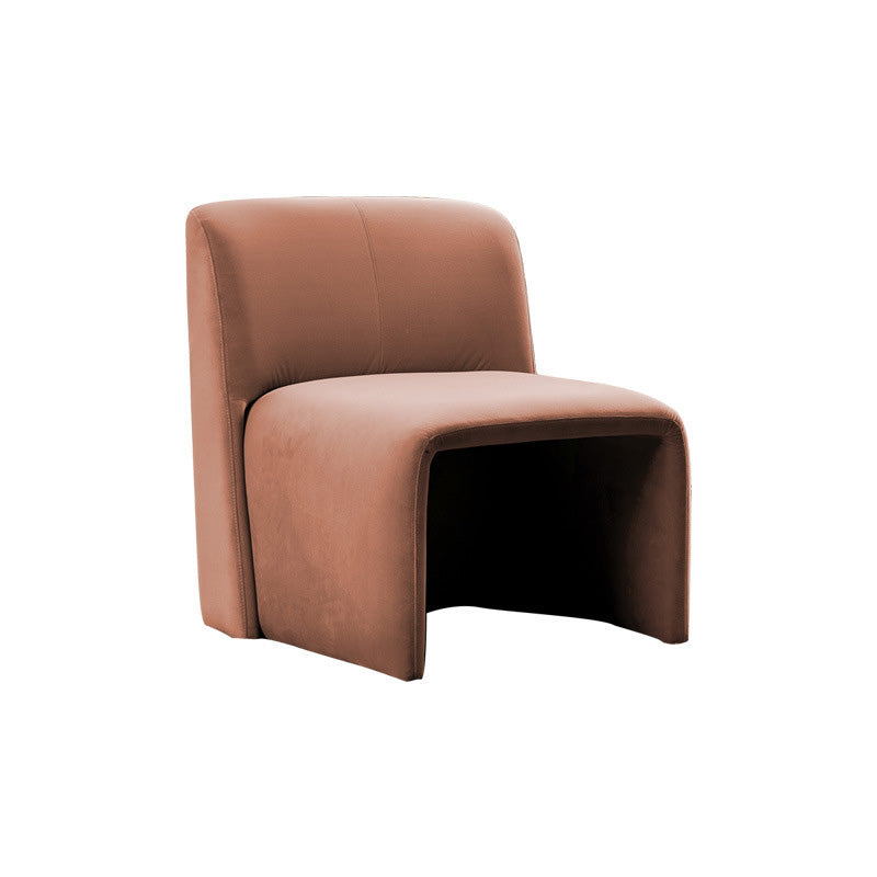 Solid Colo Contemporary Accent Chair Sled Velvet Accent Room Chair Light Pink Velvet 1 Piece Clearhalo 'Accent Chairs' 'accent_chairs' 'Chairs & Seating' 'furn' 'furn_accent_chairs' 'Furniture' 'Living Room Furniture' 6478703