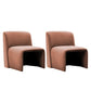 Solid Colo Contemporary Accent Chair Sled Velvet Accent Room Chair Light Pink Velvet 2 Piece Set Clearhalo 'Accent Chairs' 'accent_chairs' 'Chairs & Seating' 'furn' 'furn_accent_chairs' 'Furniture' 'Living Room Furniture' 6478706