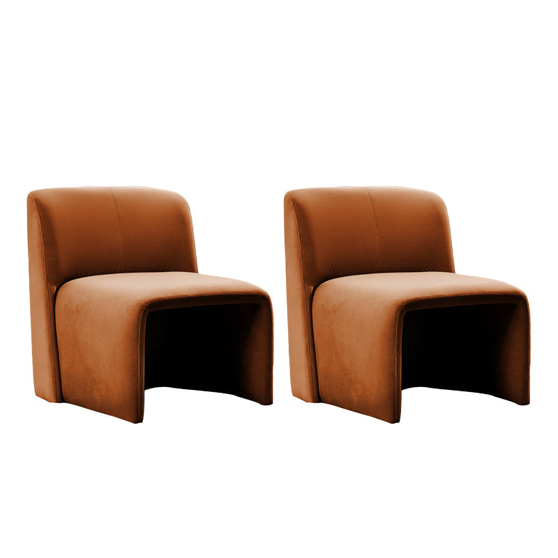 Solid Colo Contemporary Accent Chair Sled Velvet Accent Room Chair Orange Velvet 2 Piece Set Clearhalo 'Accent Chairs' 'accent_chairs' 'Chairs & Seating' 'furn' 'furn_accent_chairs' 'Furniture' 'Living Room Furniture' 6478709
