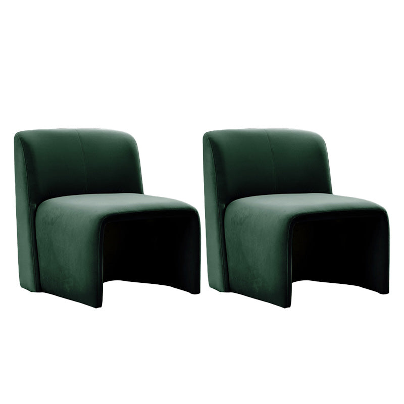 Solid Colo Contemporary Accent Chair Sled Velvet Accent Room Chair Green Velvet 2 Piece Set Clearhalo 'Accent Chairs' 'accent_chairs' 'Chairs & Seating' 'furn' 'furn_accent_chairs' 'Furniture' 'Living Room Furniture' 6478713