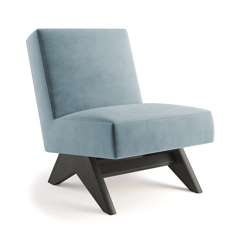 Mid-century Modern Slipper Chair Living Room Fino Accent Chair Sky Blue Tech Cloth 1 Piece Clearhalo 'Accent Chairs' 'accent_chairs' 'Chairs & Seating' 'furn' 'furn_accent_chairs' 'Furniture' 'Living Room Furniture' 6478751