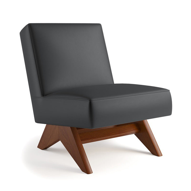 Mid-century Modern Slipper Chair Living Room Fino Accent Chair Black Tech Cloth 1 Piece Clearhalo 'Accent Chairs' 'accent_chairs' 'Chairs & Seating' 'furn' 'furn_accent_chairs' 'Furniture' 'Living Room Furniture' 6478755
