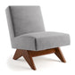 Mid-century Modern Slipper Chair Living Room Fino Accent Chair Grey Tech Cloth 1 Piece Clearhalo 'Accent Chairs' 'accent_chairs' 'Chairs & Seating' 'furn' 'furn_accent_chairs' 'Furniture' 'Living Room Furniture' 6478756