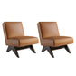 Mid-century Modern Slipper Chair Living Room Fino Accent Chair Ginger Tech Cloth 2 Piece Set Clearhalo 'Accent Chairs' 'accent_chairs' 'Chairs & Seating' 'furn' 'furn_accent_chairs' 'Furniture' 'Living Room Furniture' 6478759
