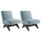 Mid-century Modern Slipper Chair Living Room Fino Accent Chair Sky Blue Tech Cloth 2 Piece Set Clearhalo 'Accent Chairs' 'accent_chairs' 'Chairs & Seating' 'furn' 'furn_accent_chairs' 'Furniture' 'Living Room Furniture' 6478760