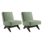 Mid-century Modern Slipper Chair Living Room Fino Accent Chair Green Tech Cloth 2 Piece Set Clearhalo 'Accent Chairs' 'accent_chairs' 'Chairs & Seating' 'furn' 'furn_accent_chairs' 'Furniture' 'Living Room Furniture' 6478762