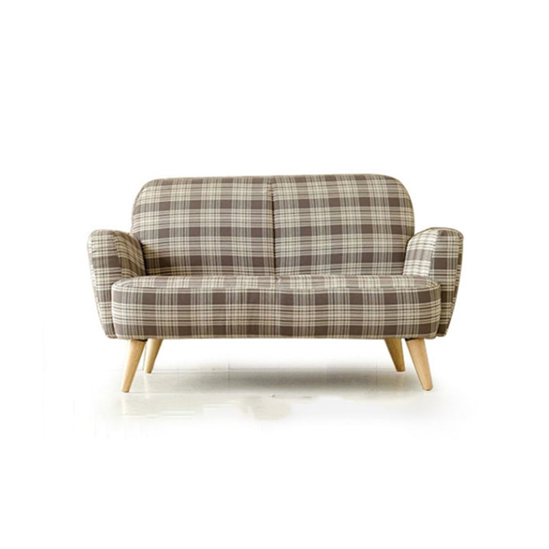 Contemporary Fabric Settee Stain Resistant Tight Seat Sofa for Living Room