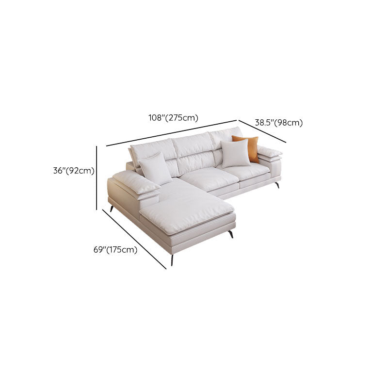 36 "H Contemporáneo de sofá de cuero de cuero Sectional