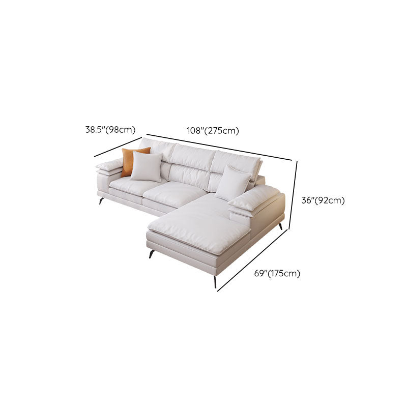 36 "H Contemporáneo de sofá de cuero de cuero Sectional