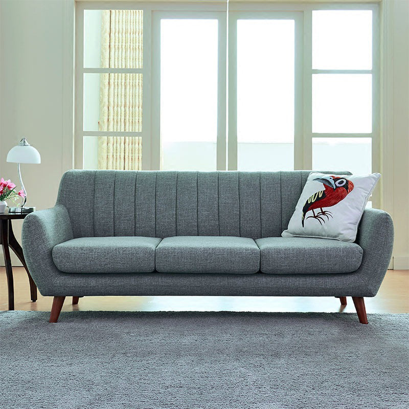 Contemporary Tuxedo Arm Sofa Slipcovered Settee for Living Room