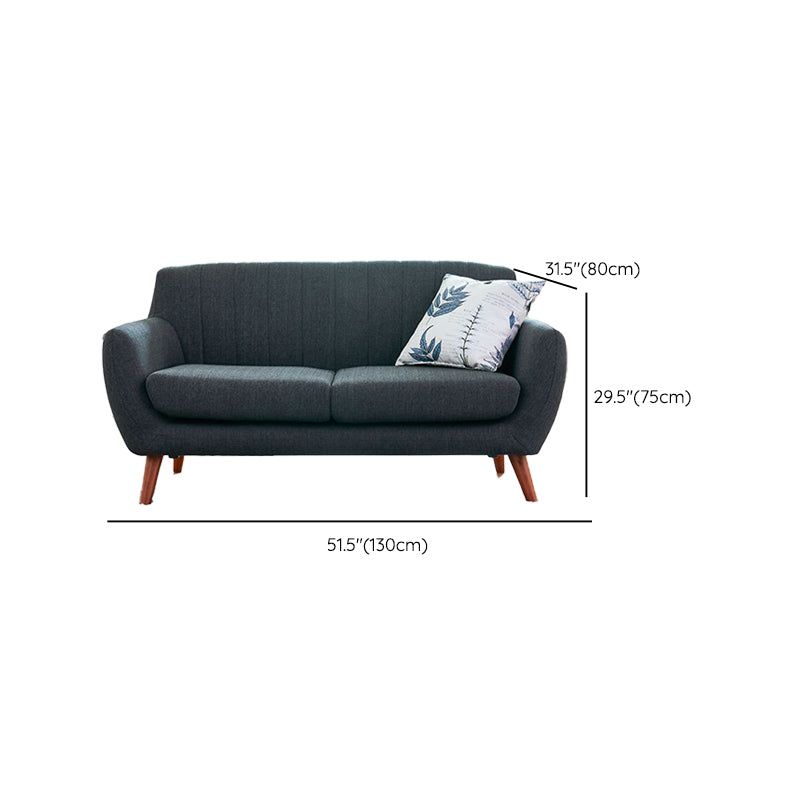 Contemporary Tuxedo Arm Sofa Slipcovered Settee for Living Room
