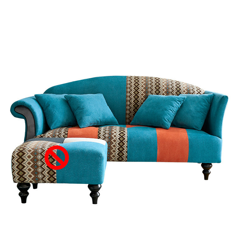 Sofá de la almohada cosida contemporánea Sofá de brazo enrollado para la sala de estar