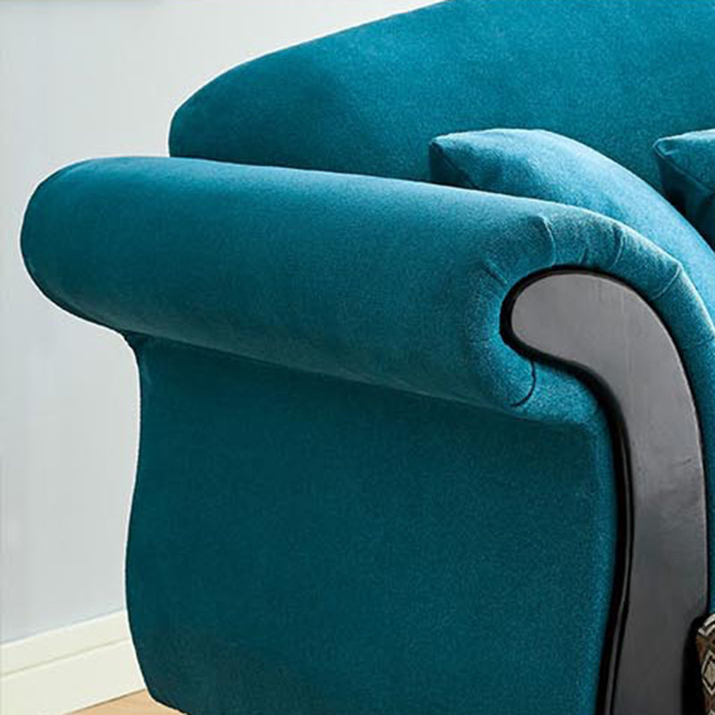 Sofá de la almohada cosida contemporánea Sofá de brazo enrollado para la sala de estar