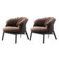 Solid Color Accent Room Chair Mid-century Living Room Lounge Chair Brown Suede 2 Piece Set Clearhalo 'Accent Chairs' 'accent_chairs' 'Chairs & Seating' 'furn' 'furn_accent_chairs' 'Furniture' 'Living Room Furniture' 6478954
