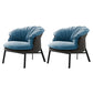 Solid Color Accent Room Chair Mid-century Living Room Lounge Chair Blue Suede 2 Piece Set Clearhalo 'Accent Chairs' 'accent_chairs' 'Chairs & Seating' 'furn' 'furn_accent_chairs' 'Furniture' 'Living Room Furniture' 6478957