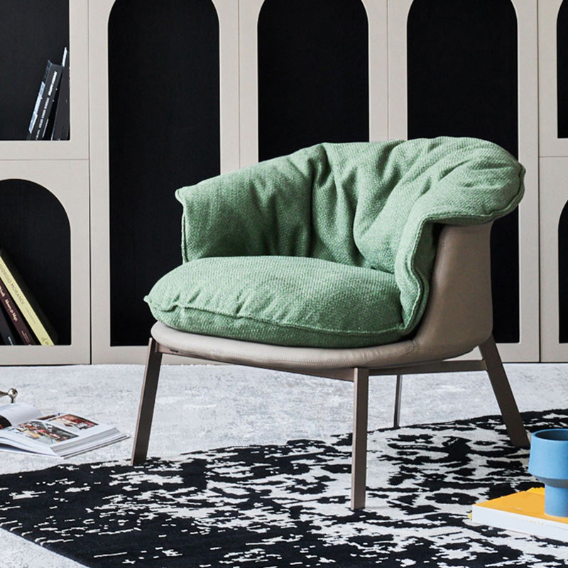 Solid Color Accent Room Chair Mid-century Living Room Lounge Chair Green Linen 1 Piece Clearhalo 'Accent Chairs' 'accent_chairs' 'Chairs & Seating' 'furn' 'furn_accent_chairs' 'Furniture' 'Living Room Furniture' 6478959