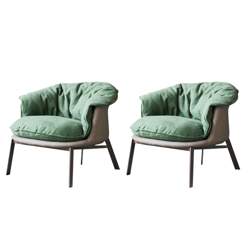 Solid Color Accent Room Chair Mid-century Living Room Lounge Chair Green Linen 2 Piece Set Clearhalo 'Accent Chairs' 'accent_chairs' 'Chairs & Seating' 'furn' 'furn_accent_chairs' 'Furniture' 'Living Room Furniture' 6478961