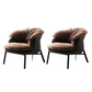 Solid Color Accent Room Chair Mid-century Living Room Lounge Chair Coffee Suede 2 Piece Set Clearhalo 'Accent Chairs' 'accent_chairs' 'Chairs & Seating' 'furn' 'furn_accent_chairs' 'Furniture' 'Living Room Furniture' 6478965
