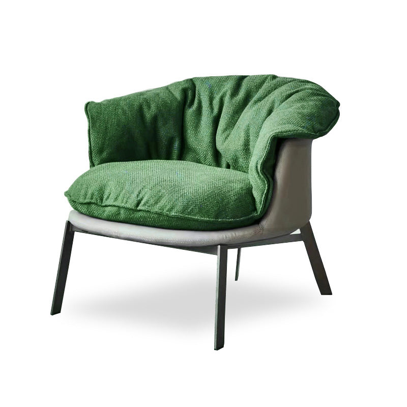Solid Color Accent Room Chair Mid-century Living Room Lounge Chair Blackish Green Linen 1 Piece Clearhalo 'Accent Chairs' 'accent_chairs' 'Chairs & Seating' 'furn' 'furn_accent_chairs' 'Furniture' 'Living Room Furniture' 6478967