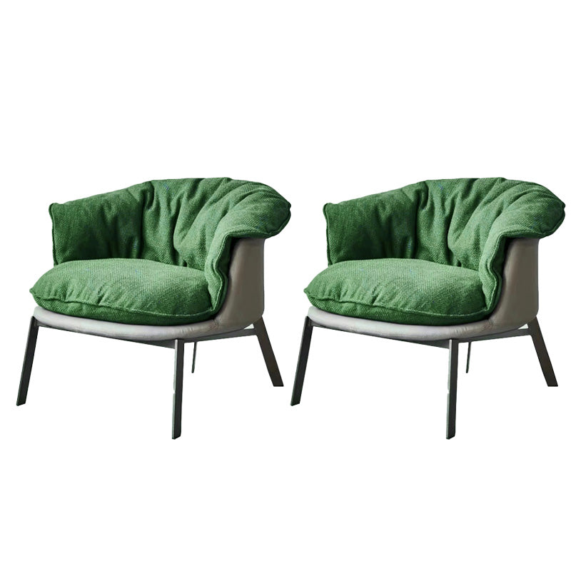Solid Color Accent Room Chair Mid-century Living Room Lounge Chair Blackish Green Linen 2 Piece Set Clearhalo 'Accent Chairs' 'accent_chairs' 'Chairs & Seating' 'furn' 'furn_accent_chairs' 'Furniture' 'Living Room Furniture' 6478969