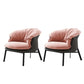 Solid Color Accent Room Chair Mid-century Living Room Lounge Chair Pink Suede 2 Piece Set Clearhalo 'Accent Chairs' 'accent_chairs' 'Chairs & Seating' 'furn' 'furn_accent_chairs' 'Furniture' 'Living Room Furniture' 6478972