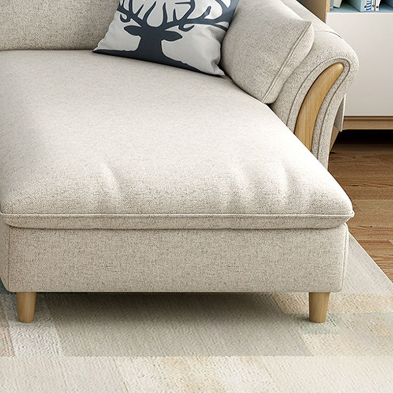 Scandinavian Sectional Sofa Fabric Storage Stationary Sectional Clearhalo 'furn' 'furn_sectionals' 'Furniture' 'Living Room Furniture' 'Sectionals' 6478979